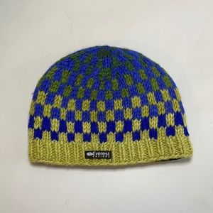 Everest kid’s wool hat, fleece lined green/purple